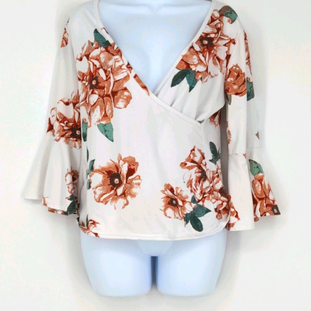 Pinc Rose Spring Floral Shirt Stretchy Flowy Soft